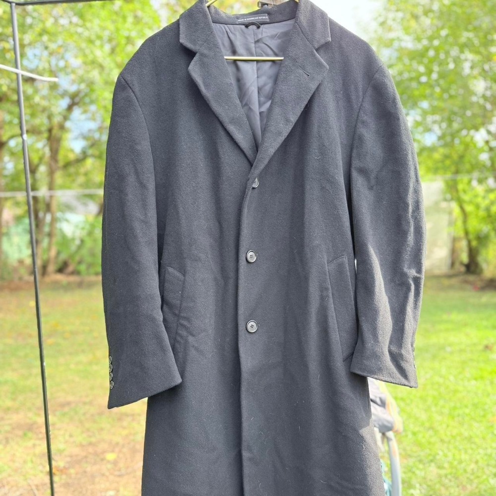 Calvin Klein long black wool coat